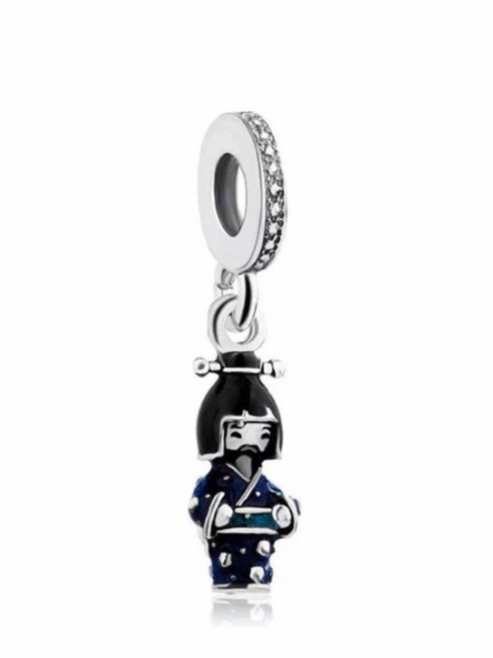 Sterling Silver Blue Geisha Charm Pendant